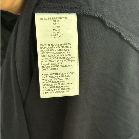 Daily Ritual Jersey Ruched Front Half-Sleeve Dress in Navy Blue Size Large - Picture 8 of 14